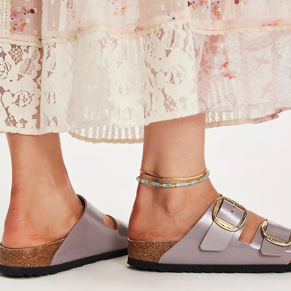 BIRKENSTOCK BIG BUCKLE Hammered Arizona Sandals! - Picture 2 of 8